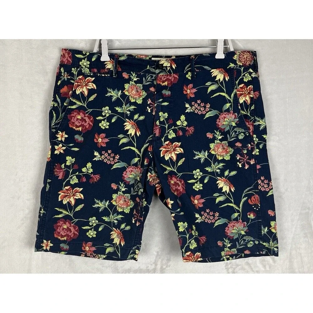 Ralph Lauren Denim Supply Short Men 40 Navy Floral Pocket 10'' Inseam Preppy